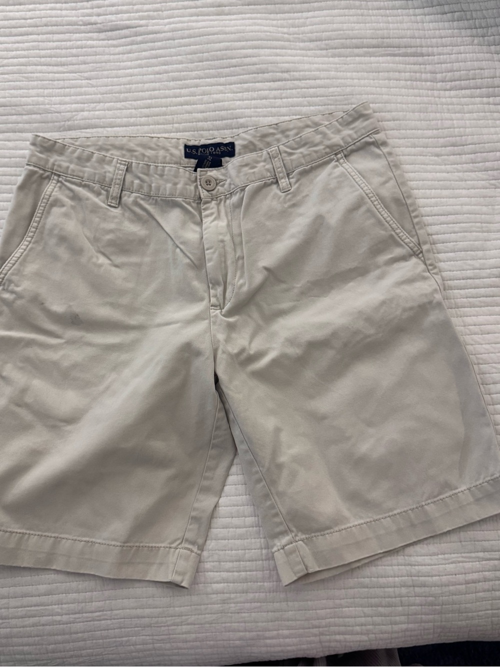 U.S. Polo Assn. Men’s Light Khaki Flat-Front Casual Shorts